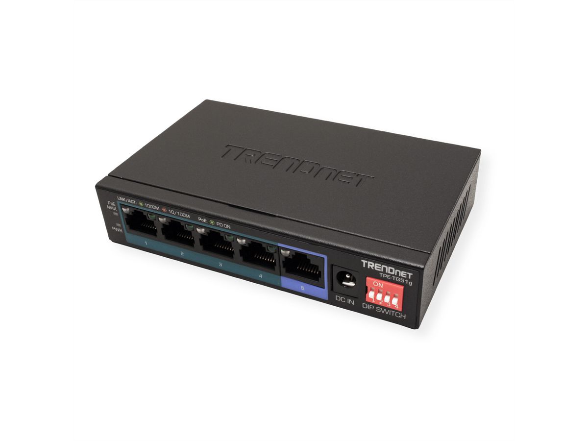 TRENDnet TPE-TG51G Switch PoE+ Gigabit à 5 ports