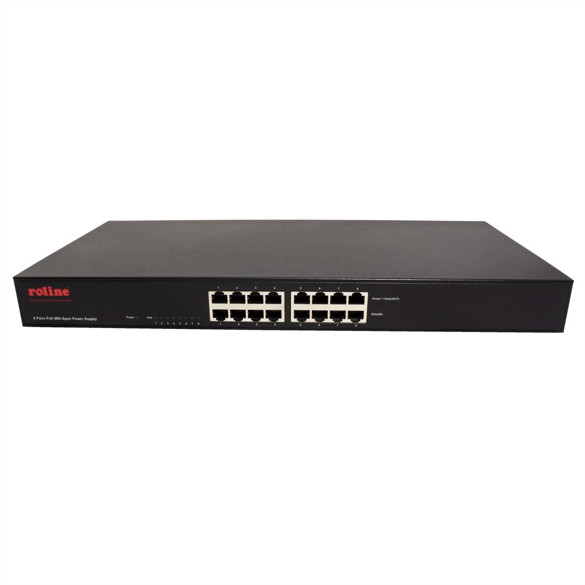 ROLINE 19" PoE MID-Span Injecteur Fast Ethernet, 8 ports
