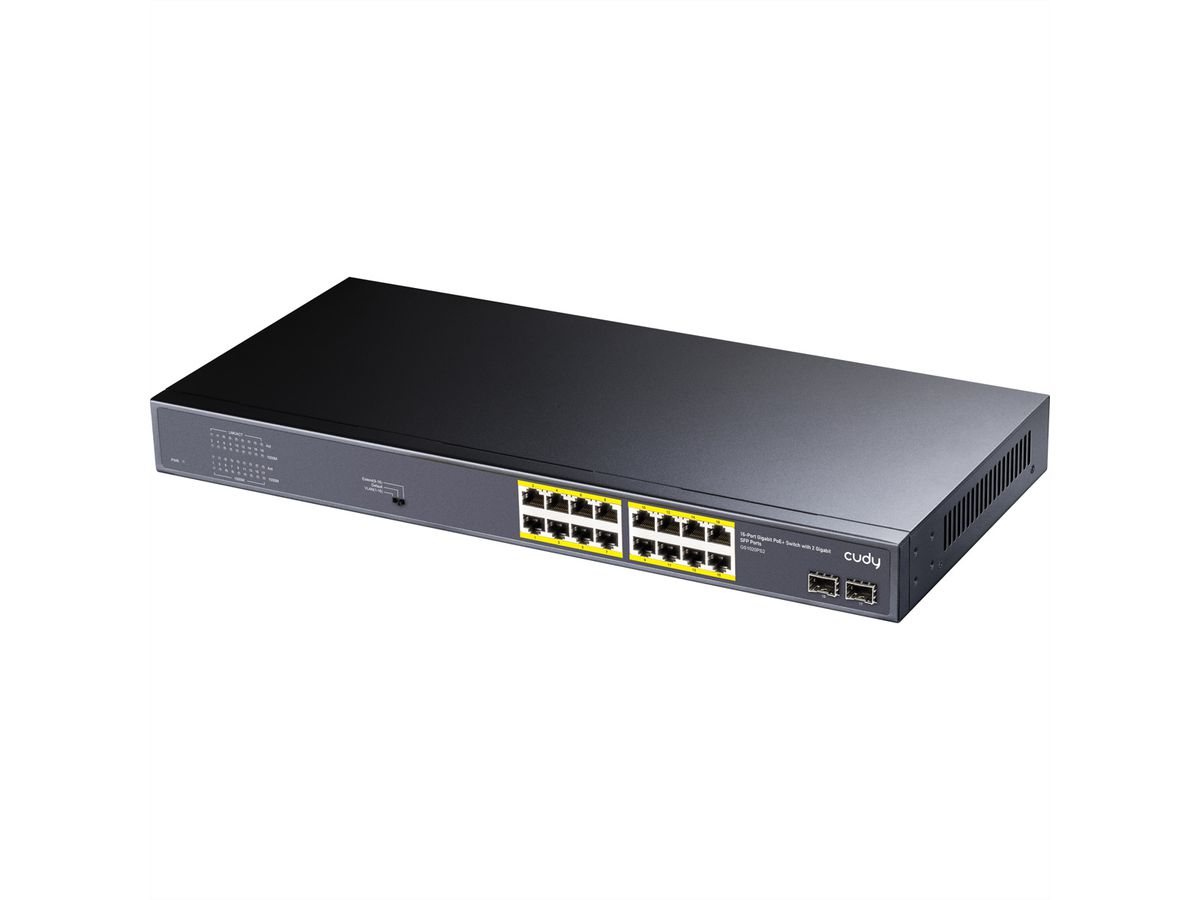 CUDY GS1020PS2 Switch 16 ports Gigabit PoE+, 2 ports Gigabit SFP 200W