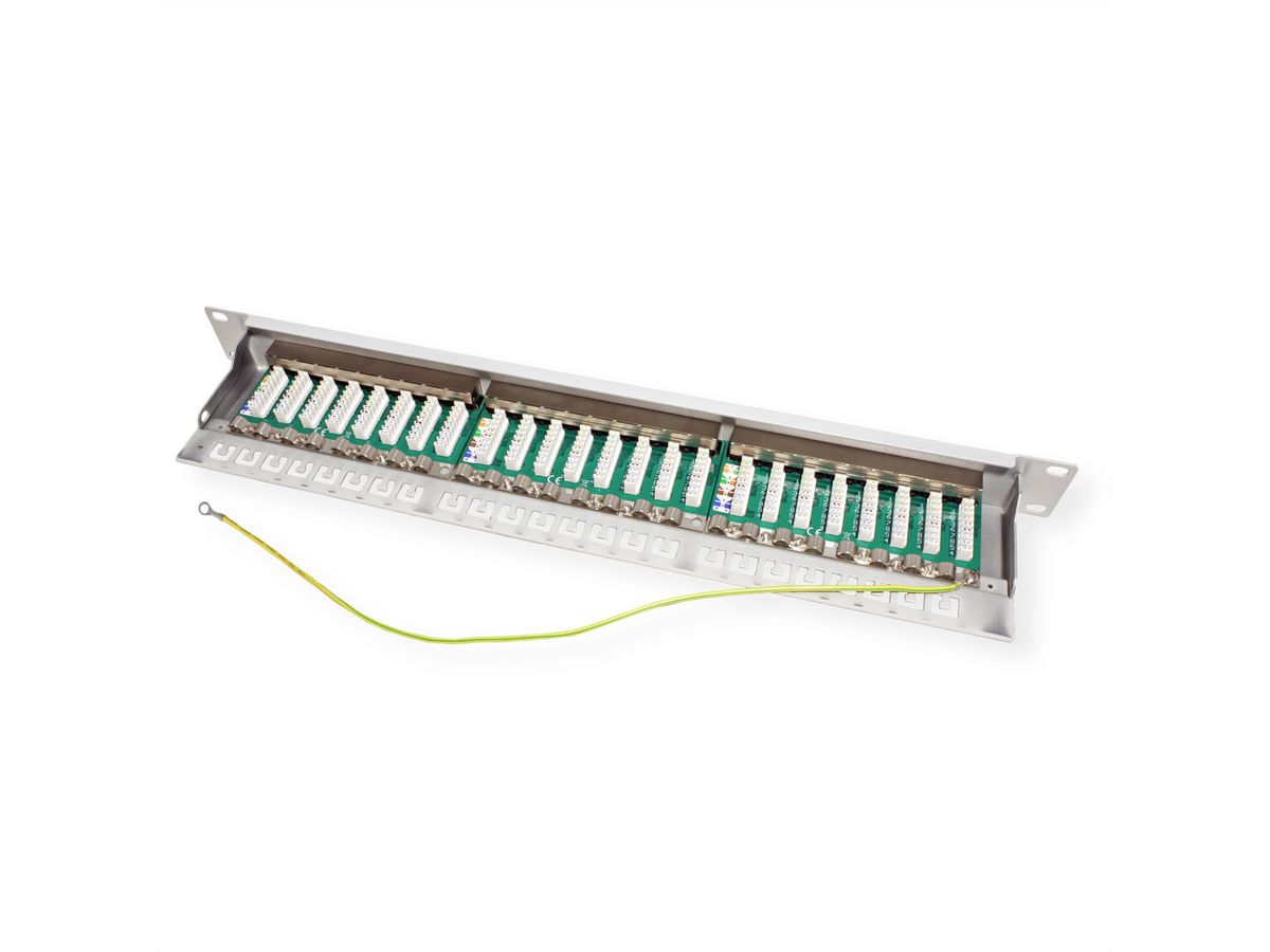 VALUE Panneau de brassage Cat.6A (Classe EA) 19", 24 ports, STP, gris