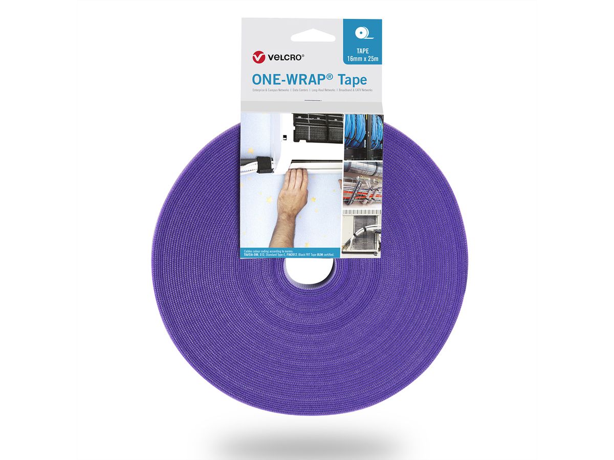 VELCRO® One Wrap® Bande 25 mm, violet, 25 m