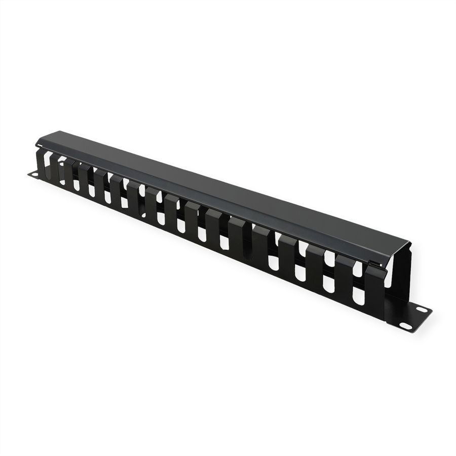 VALUE Plaque 19", 1 UH avec canal de rangement 40 x 40 mm, noir