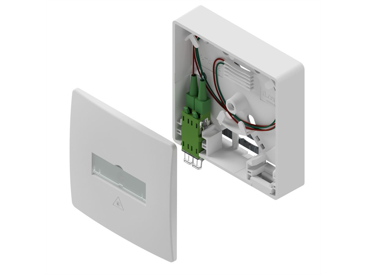 d.center® Gf-TA 42 , équipée d'un connecteur LCD/APC et de deux pigtails LC/APC, prêt à être épissé