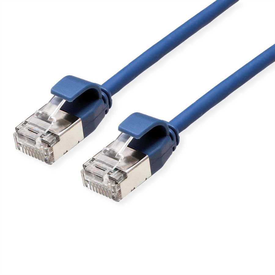 ROLINE Cordon DataCenter U/FTP Cat.6A (Classe EA), LSOH, slim, bleu, 3 m