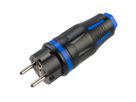 BACHMANN Connecteur de protection professionnel CEE7/7 , caoutchouté, IP54, bleu / noir