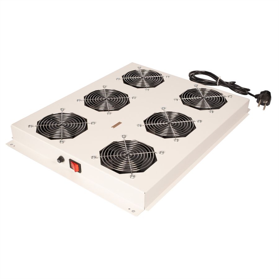 ROLINE 19" Unité de ventilation de toit, 6 ventilateurs, ON/OFF, pour baie serveur par série, gris