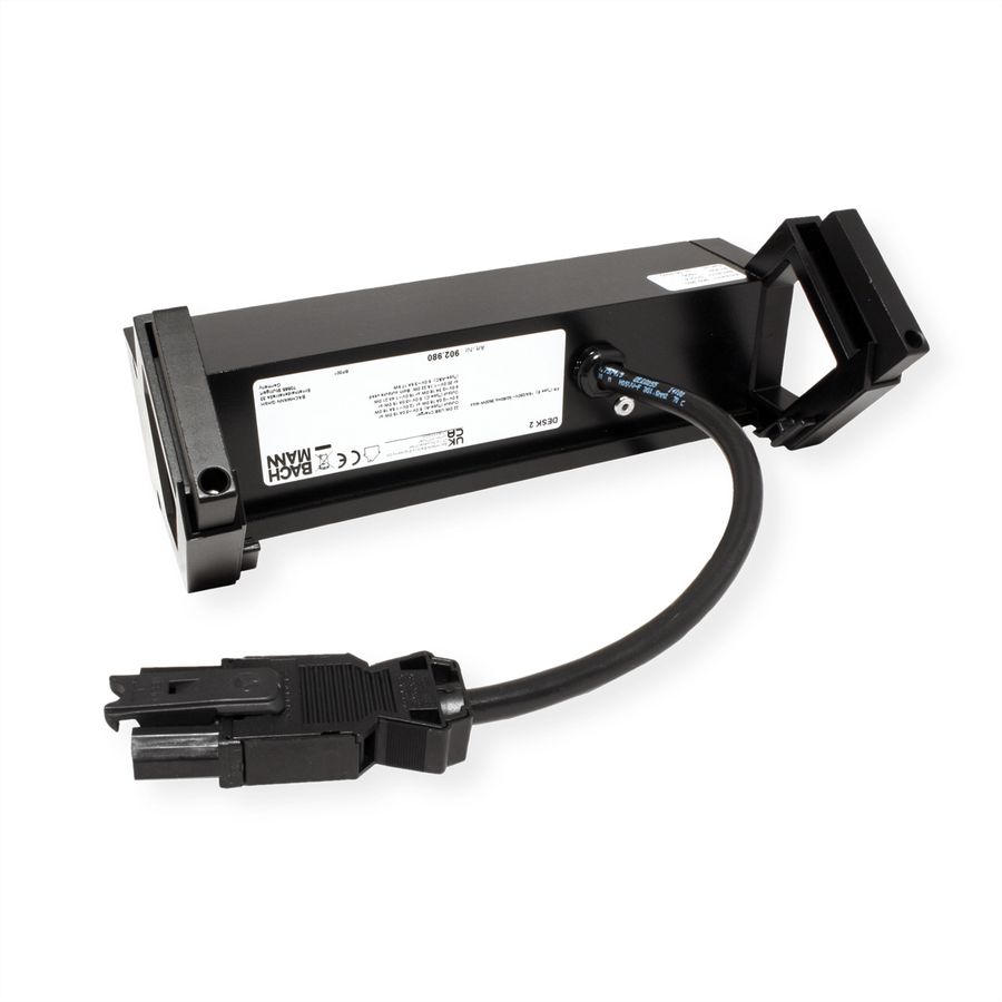 BACHMANN DESK 2 Bloc multiprise 2x UTE, 1x USB A&C 22W, noir, 0,2 m