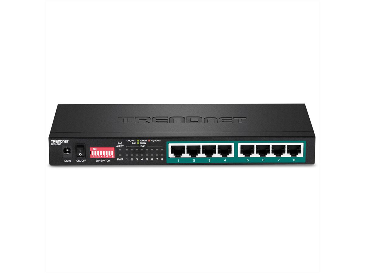 TRENDnet TPE-LG80 Switch PoE+ longue portée Gigabit à 8 ports
