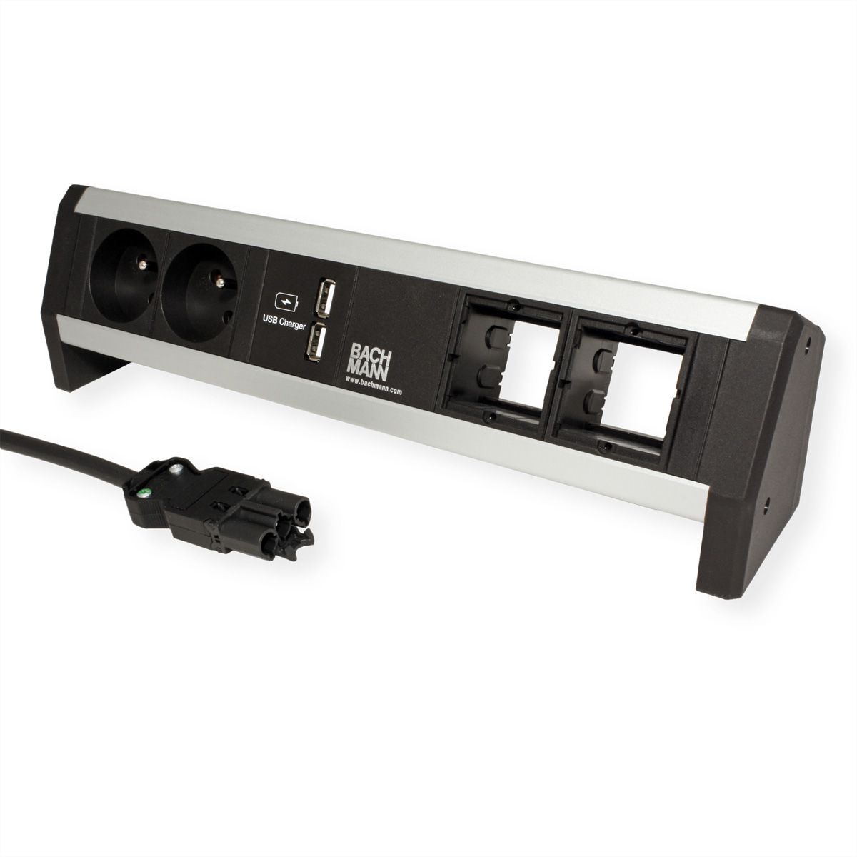 BACHMANN DESK1 Bloc multiprise 2xUTE 1x chargeur USB double A/A 15W
