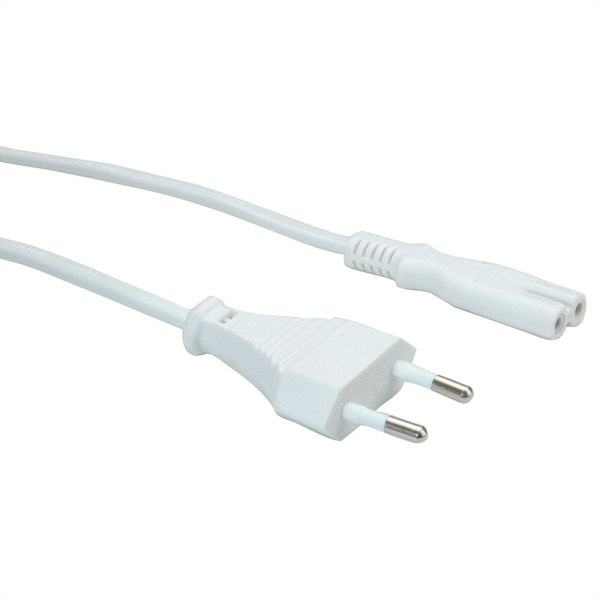 VALUE Cordon secteur bipolaire, blanc, 1 m