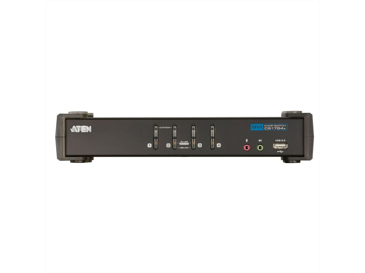 ATEN CS1764A Switch KVM DVI, USB, Audio, Hub USB, 4 ports
