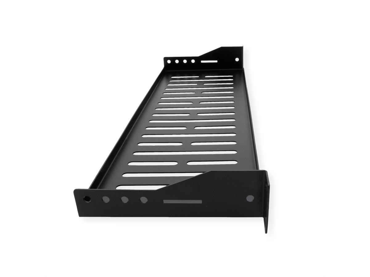 VALUE Etagère 19", 485 x 150 mm, 1 U, max. 10 kg, forme en U, noir