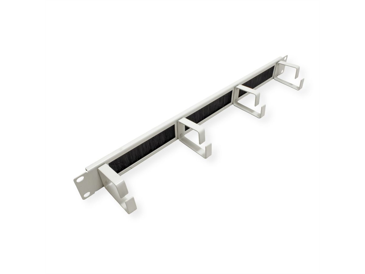 ROLINE Passe-câbles 19" 1UH, 4 étriers et brosse, gris