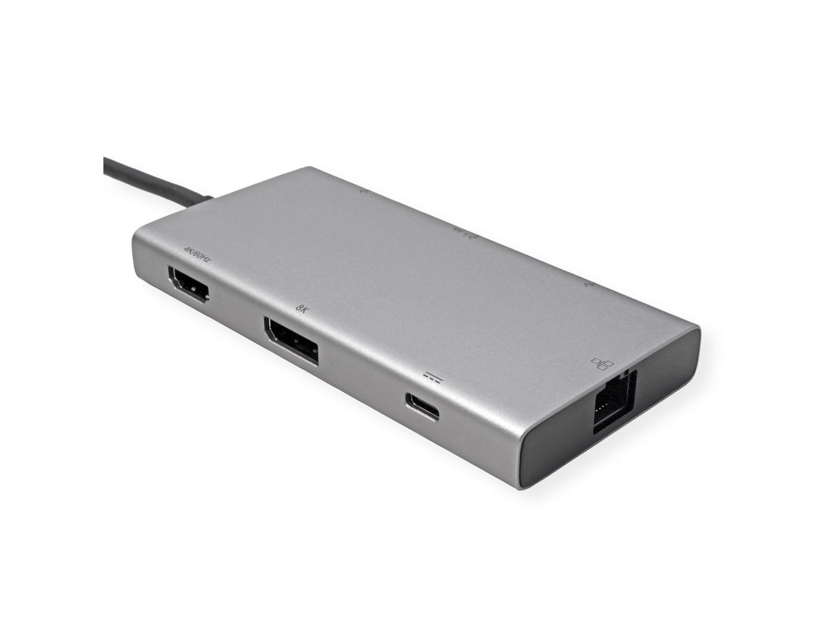 VALUE Station d'accueil USB type C, HDMI+DP, 4K60, 3x US3.2Gen1 (1x C + 2x A), 1x PD, 1x RJ45