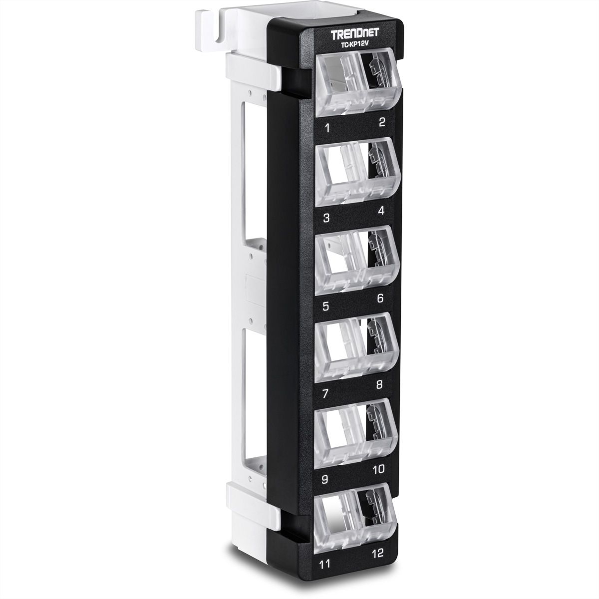 TRENDnet TC-KP12V Panneau de brassage Keystone vierge à 12 ports, montage mural coudé