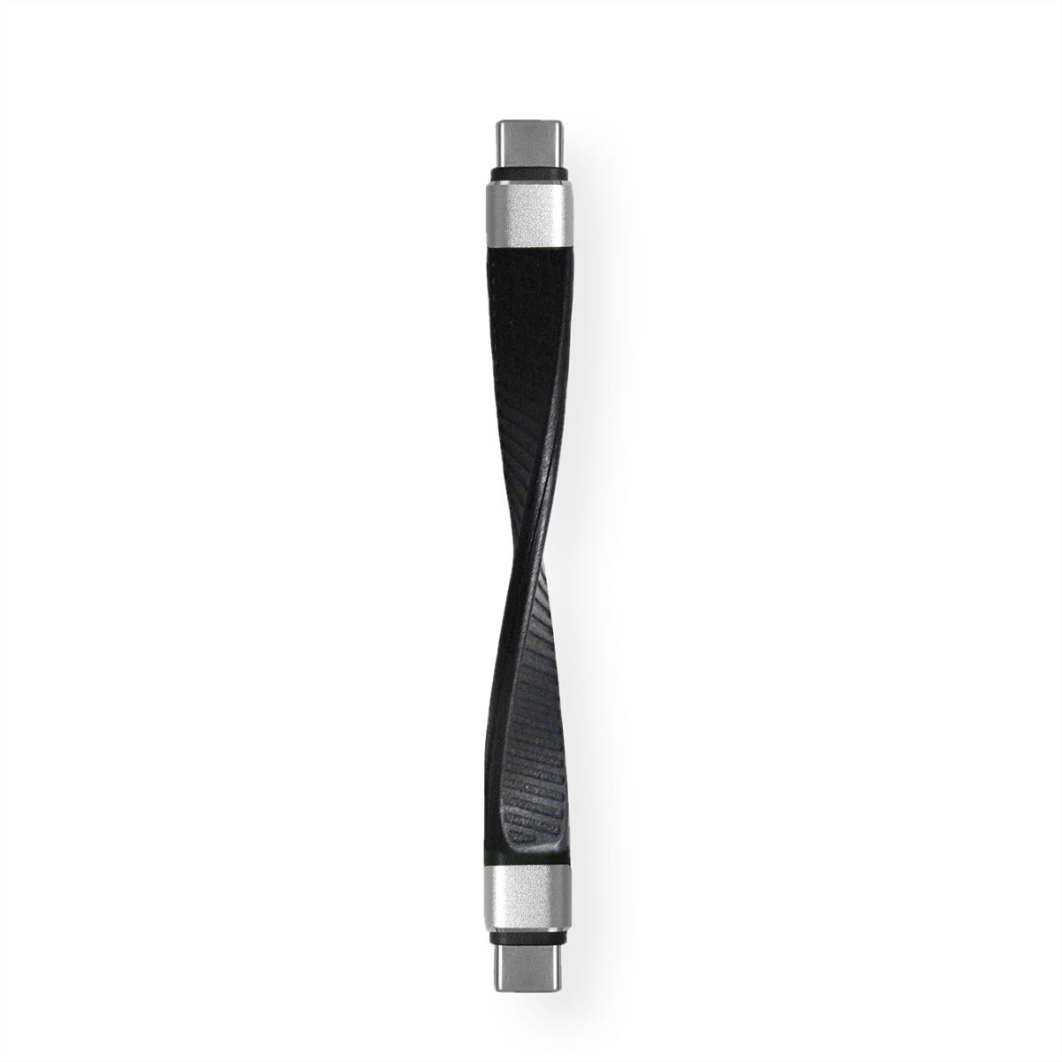 ROLINE Câble USB 3.2 Gen 2 en silicone, avec PD, Emark, C-C, M/M, 8K UHD, 10Gbit/s, 60W, noir, 11 cm