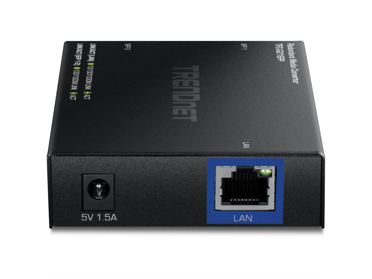 TRENDnet TFC-G21SFP Convertisseur de média 1000BASE-T vers SFP dual fibre, avec mode redondant