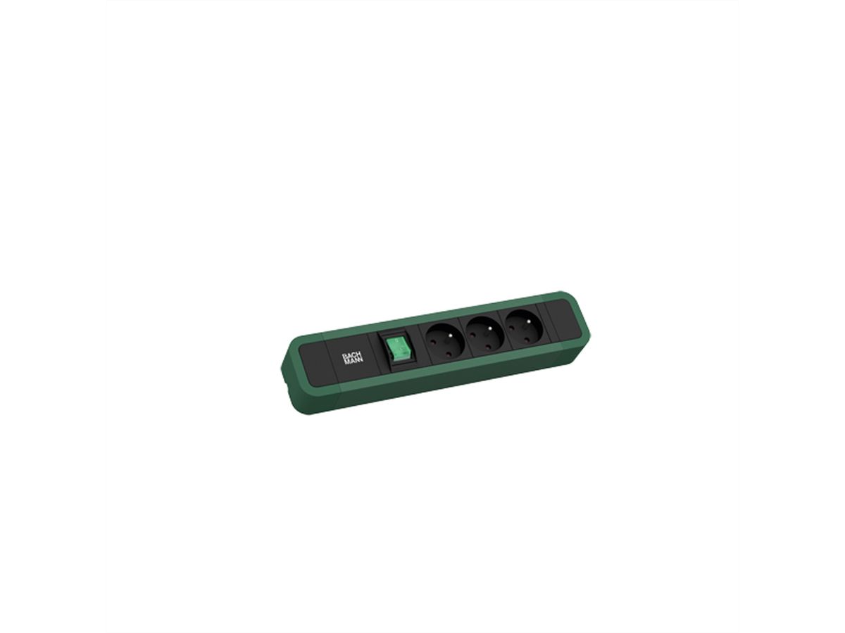 BACHMANN PRIMO 2 3xUTE 1xinterrupteur 2,0m CEE7/7 RAL6028