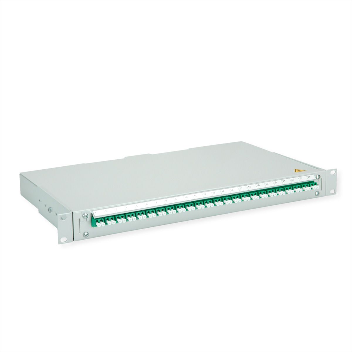 TELEGÄRTNER BASIS V Panneau fibre optique avec coupleurs & Pigtails , 24x LC Duplex, vert, OS2 APC