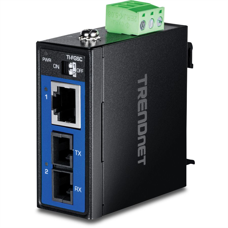 TRENDnet TI-FGSC Convertisseur fibre SC industriel renforcé multimode, 1000 Base-FX 1 km