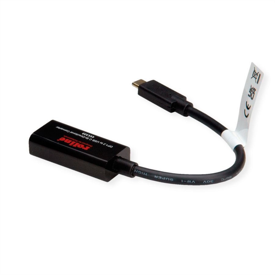 ROLINE Câble adaptateur USB-C - DisplayPort, v1.2, M/F, bidirectionnel, 0,2 m
