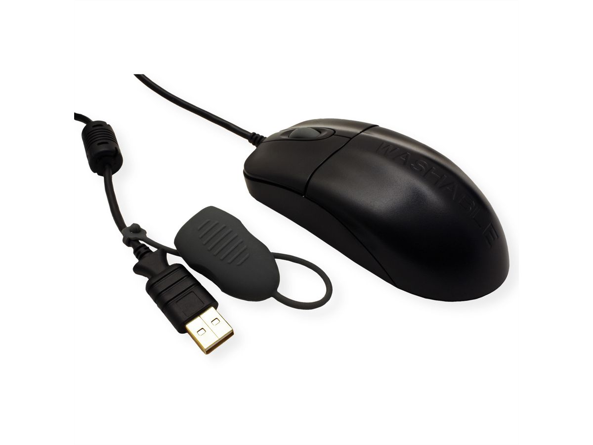 SEAL SHIELD Silver Storm STM042, Souris USB noire étanche et antimicrobienne