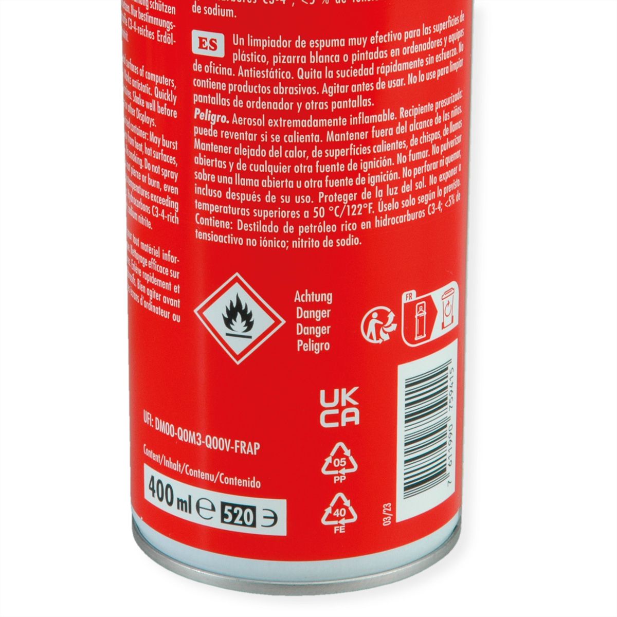 ROLINE Mousse de nettoyage antistatique, 400 ml