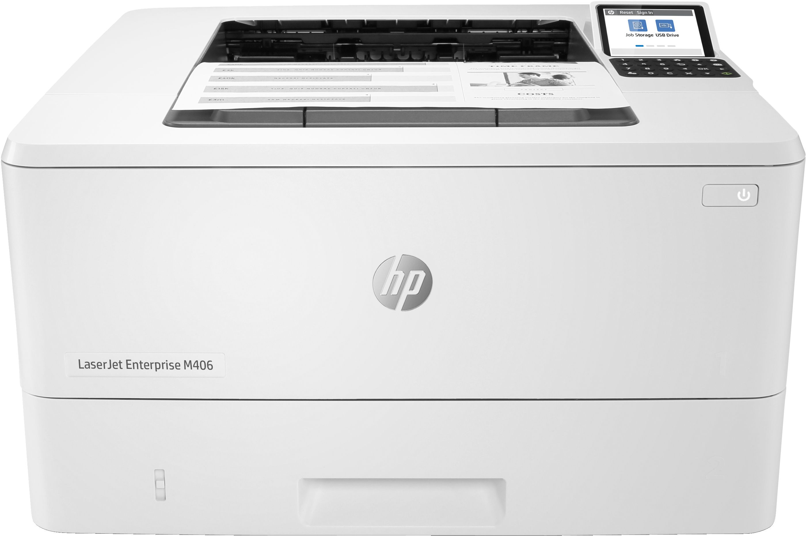HP LaserJet Enterprise M406dn, Noir et blanc, Imprimante pour Entreprises, Imprimer, Taille compacte, Sécurité renforcée; Impression recto-verso; Éco-énergétique; Impression USB en façade