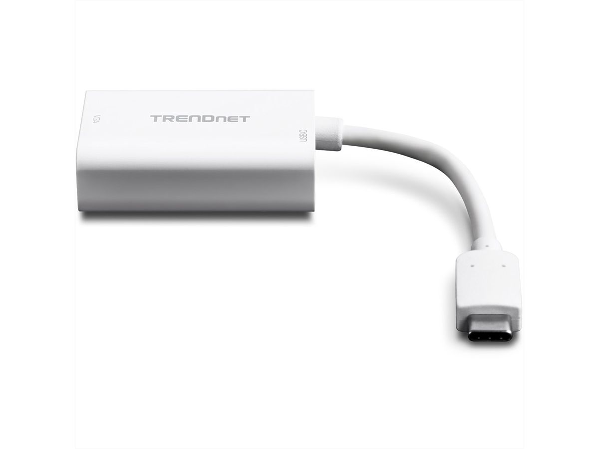 TRENDnet TUC-VGA2 USB-C VGA Blanc adaptateur et connecteur de câbles