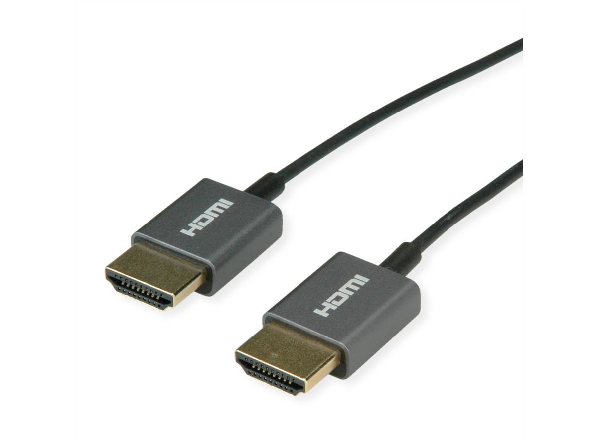 ROLINE Câble HDMI Ultra HD avec Ethernet, 4K, M/M, Slim, noir, 2 m