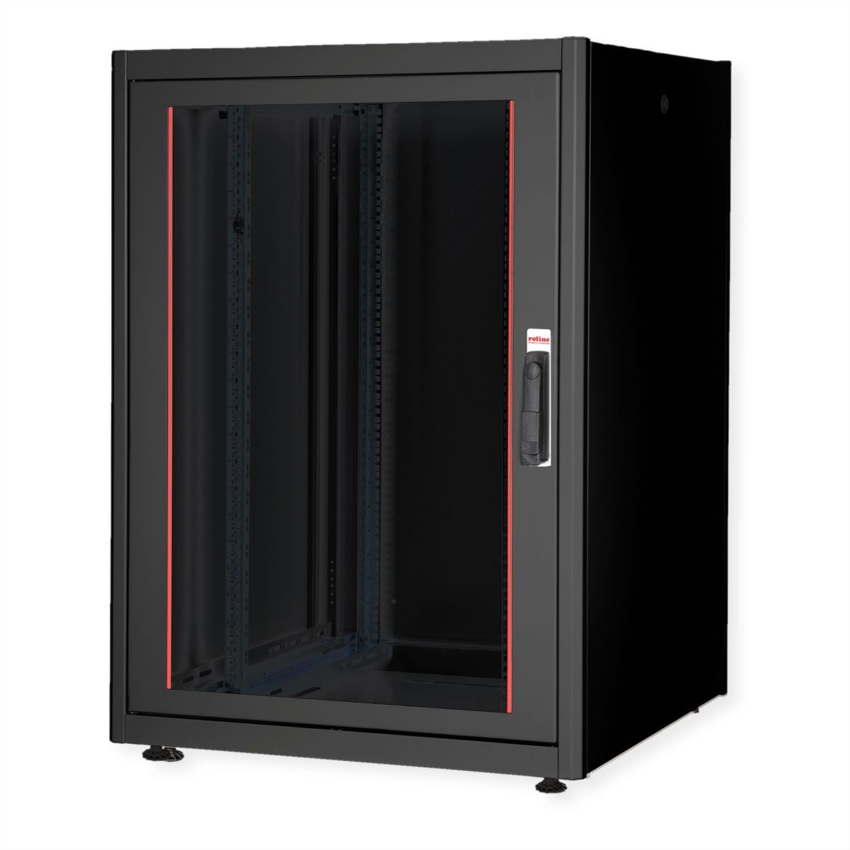 ROLINE 19" Baie réseau Basic 22U, 800x800 LxP Porte verre noir