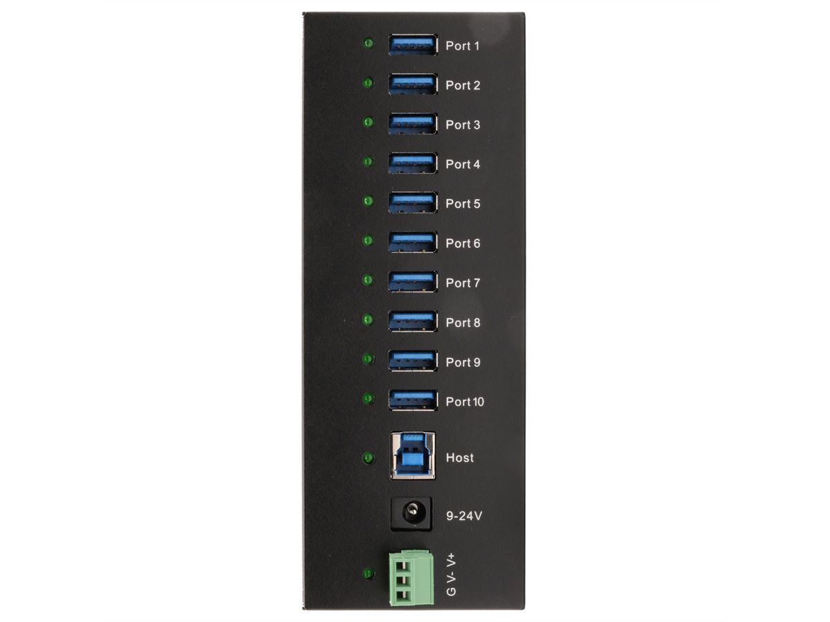 EXSYS EX-11230HMS HUB 10 ports USB 3.2 Gen 1 Din-Rail Kit et mur VIA VL811+ Chipset