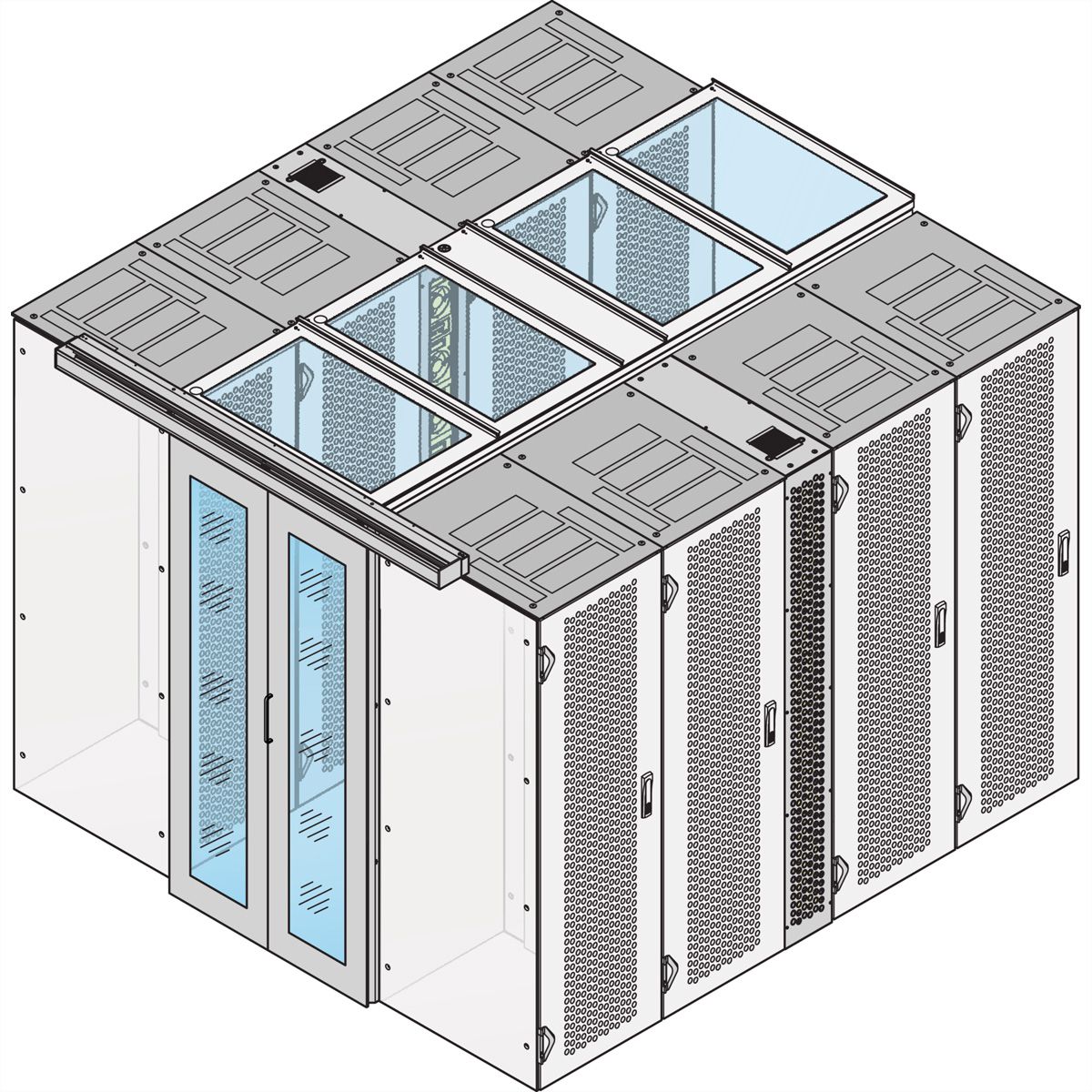 Capot de protection d'allée SCHROFF, 1200W 300D
