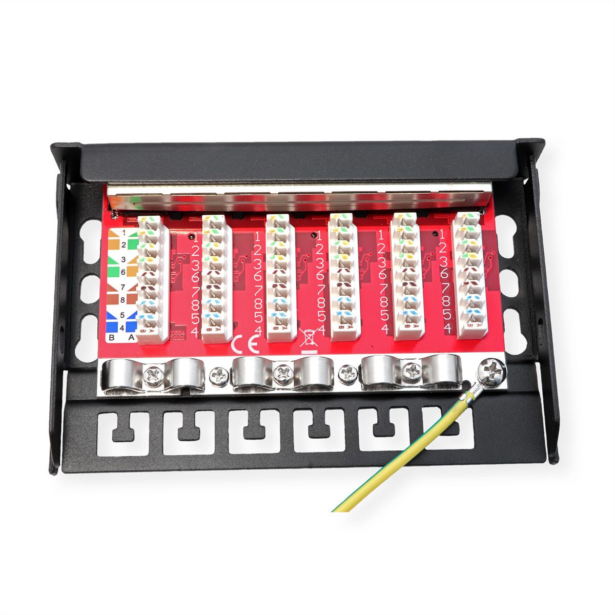 ROLINE Mini panneau Cat.6A/ClassEA 6 ports, 0,5U, blindé, noir