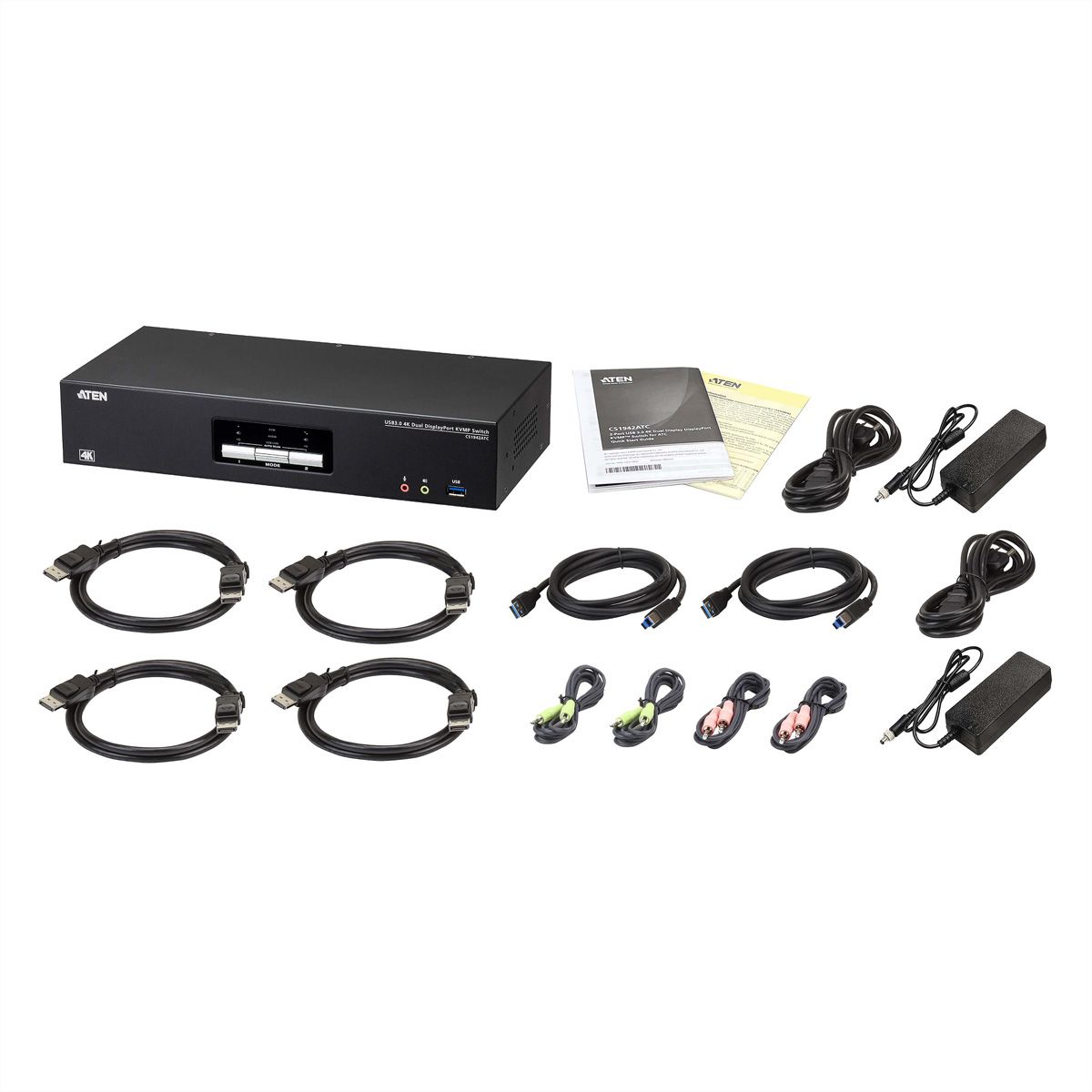ATEN CS1942ATC Commutateur KVMP™ à 2 ports USB 3.0 4K DisplayPort à double écran pour ATC