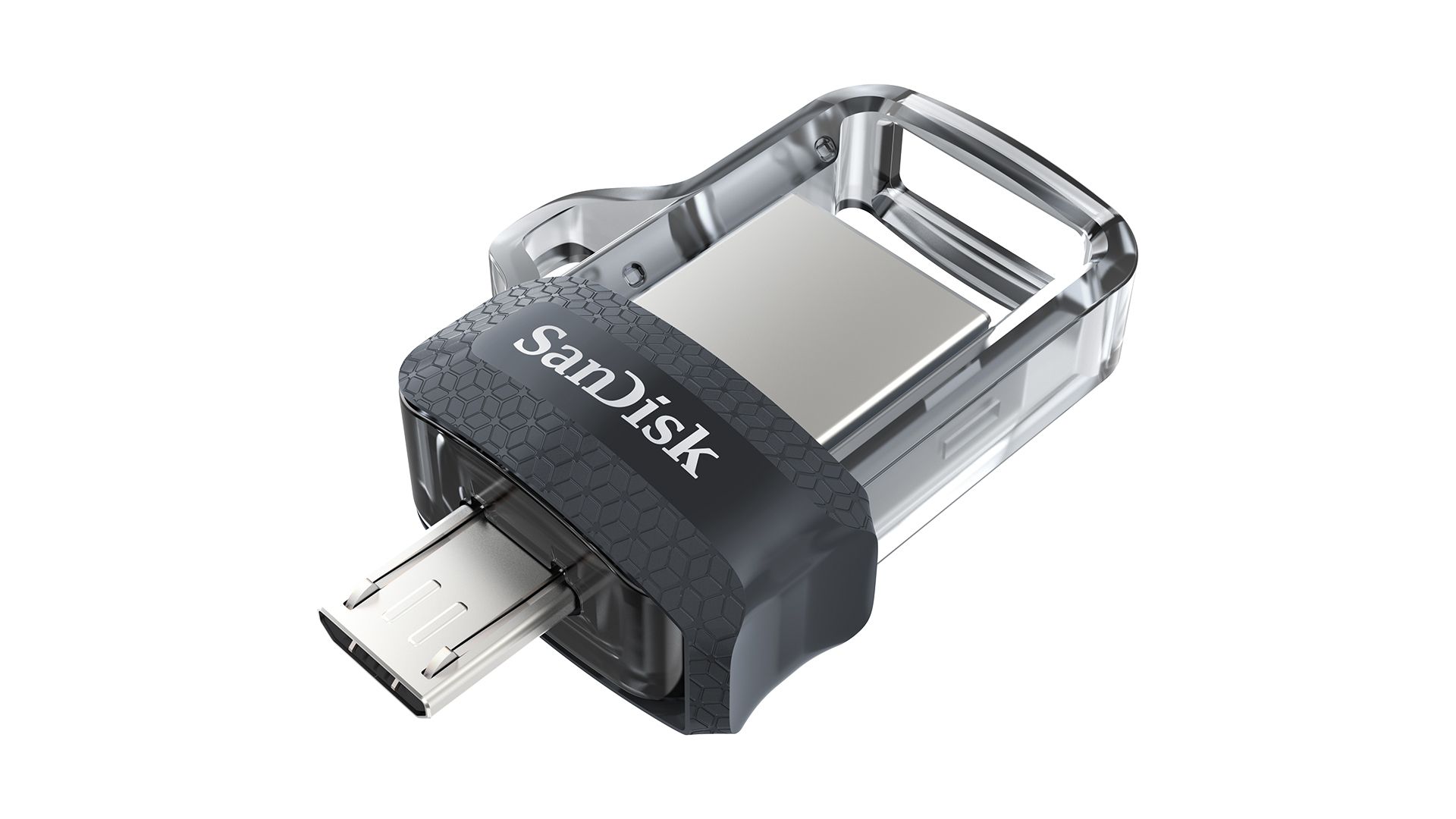 SanDisk Ultra Dual m3.0 lecteur USB flash 32 Go USB Type-A / Micro-USB 3.2 Gen 1 (3.1 Gen 1) Noir, Argent, Transparent