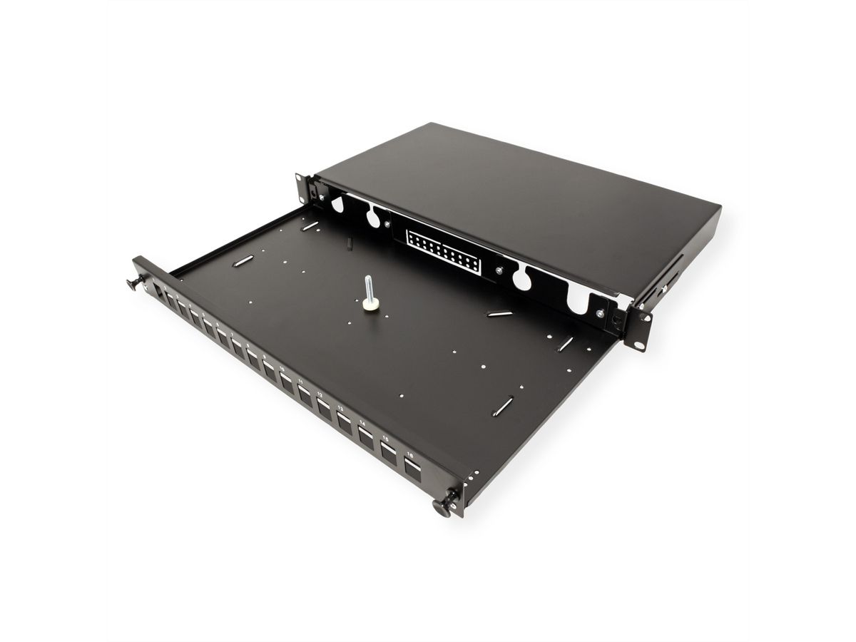 ROLINE Panneau FO 19" vide, 1U, 16 ports, pour Keystones FO, noir
