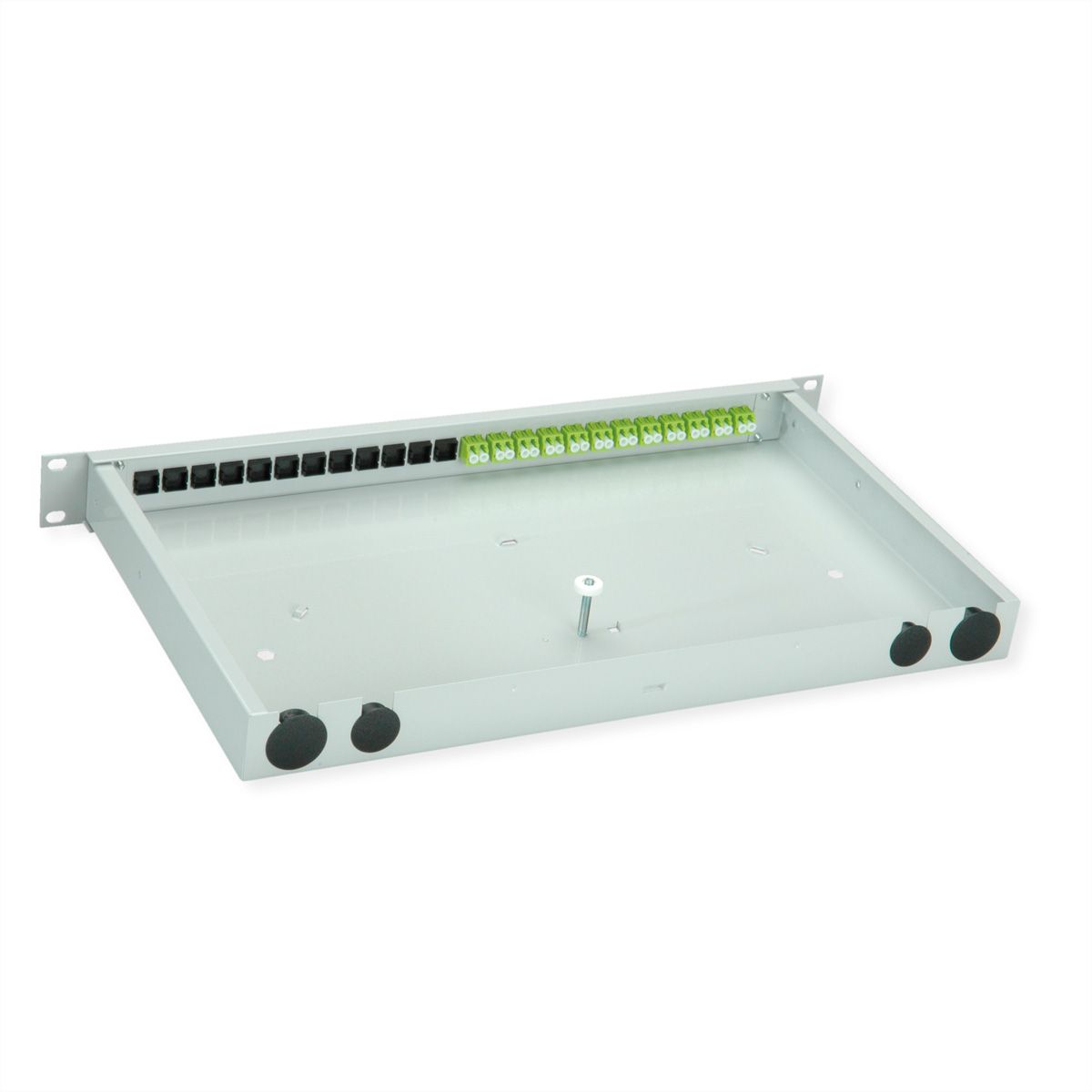 TELEGÄRTNER BASIS eco Panneau fibre optique, 12x LC Duplex, vert sapin, OM5