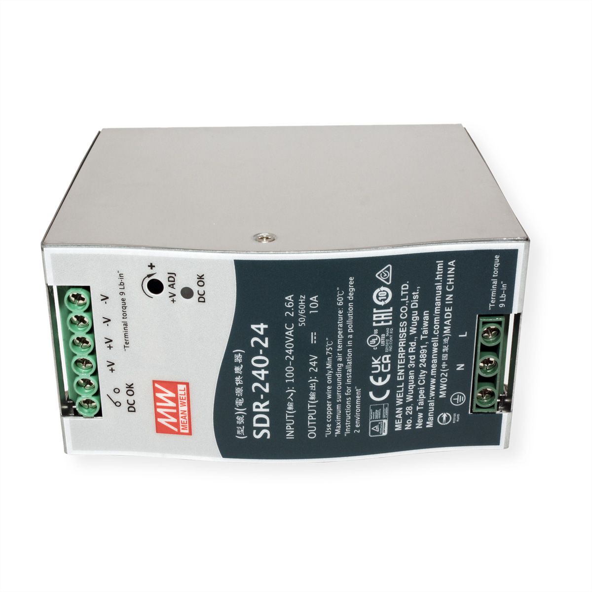Mean Well SDR-240-24 Alimentation Glissières DIN 240W 24V DC