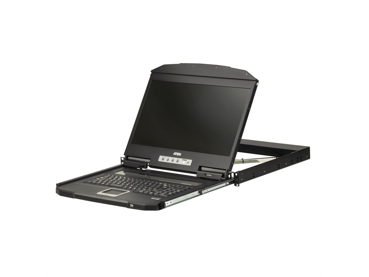 ATEN CL3100NX Console LCD de 18,5" grand écran à un seul rail et à très faible profondeur (USB, VGA), FR-Layout