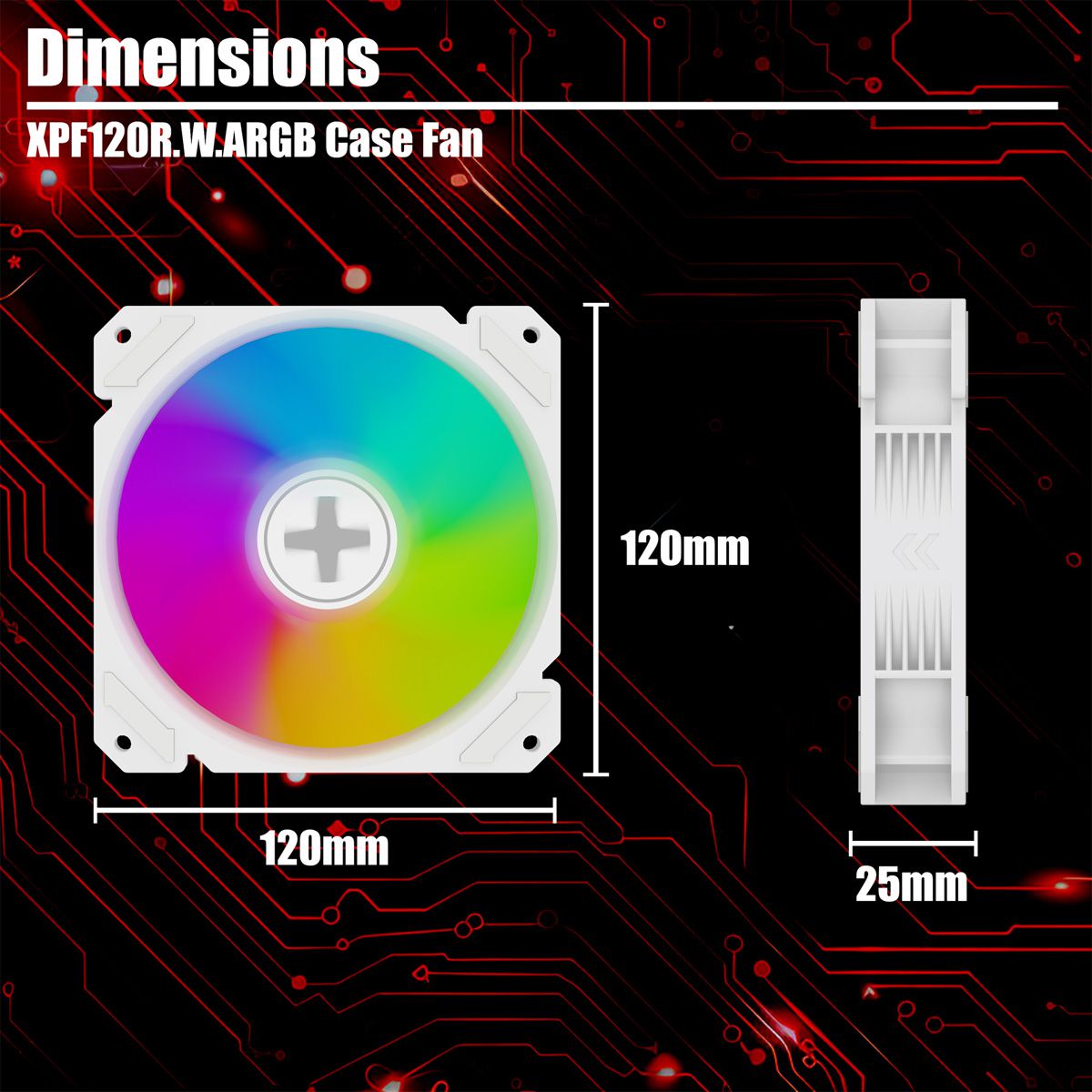 XILENCE Performance A+ REVERSE XF066, Ventilateur LED ARGB 120 mm blanc