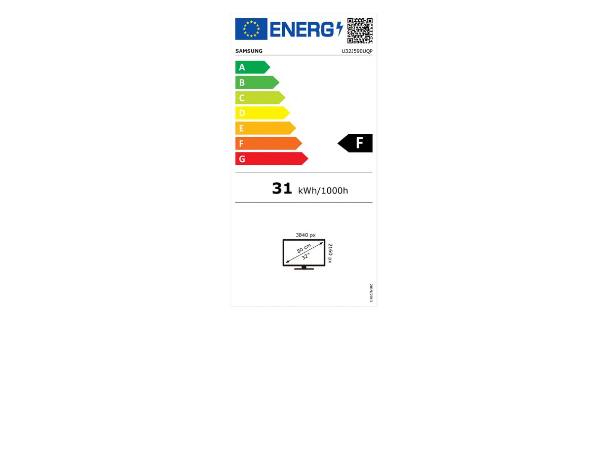 Samsung UJ59 écran plat de PC 81,3 cm (32") 3840 x 2160 pixels 4K Ultra HD LCD Gris