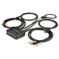 StarTech.com Switch KVM HDMI - 4k 60Hz - Commutateur KVM Compact 2 Ports UHD/Ultra HD USB - KVM avec Câbles Audio, USB & HDMI 1,2m intégrés - Alimentation par Bus & Commutation à Distance - MacBook - ThinkPad