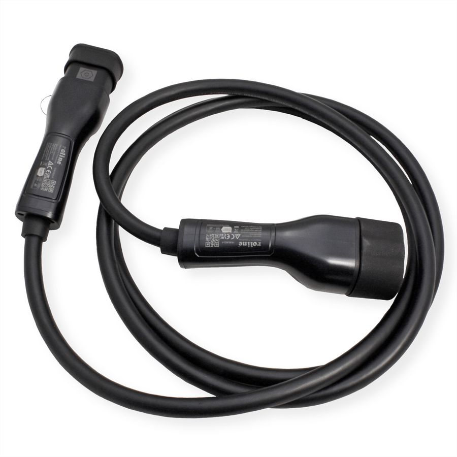 ROLINE Câble de recharge VE type2, 3-Phases, 480VAC (3P+N+E), 32 A, 22 kW, 3 m