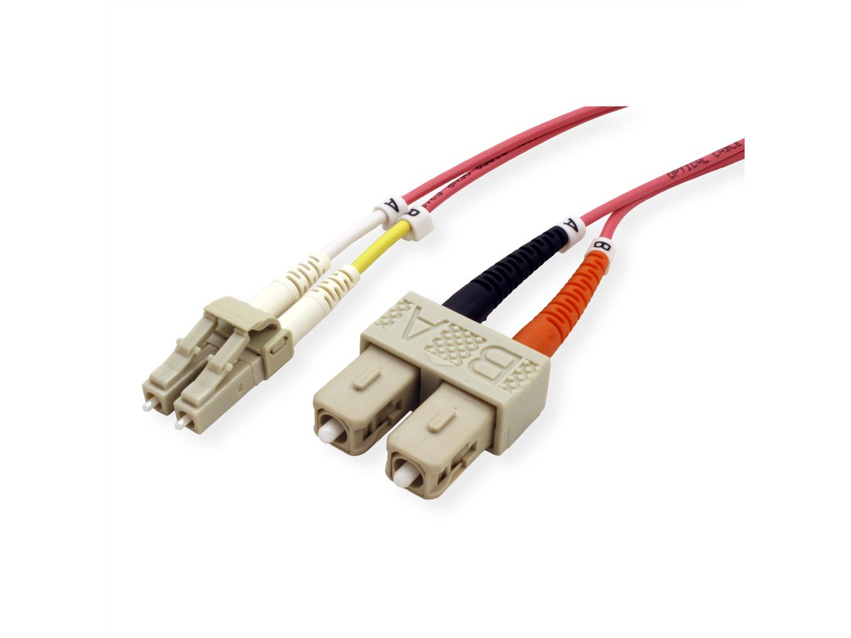 Câble FO duplex 50/125µm OM4 LC/SC, 7,5 m