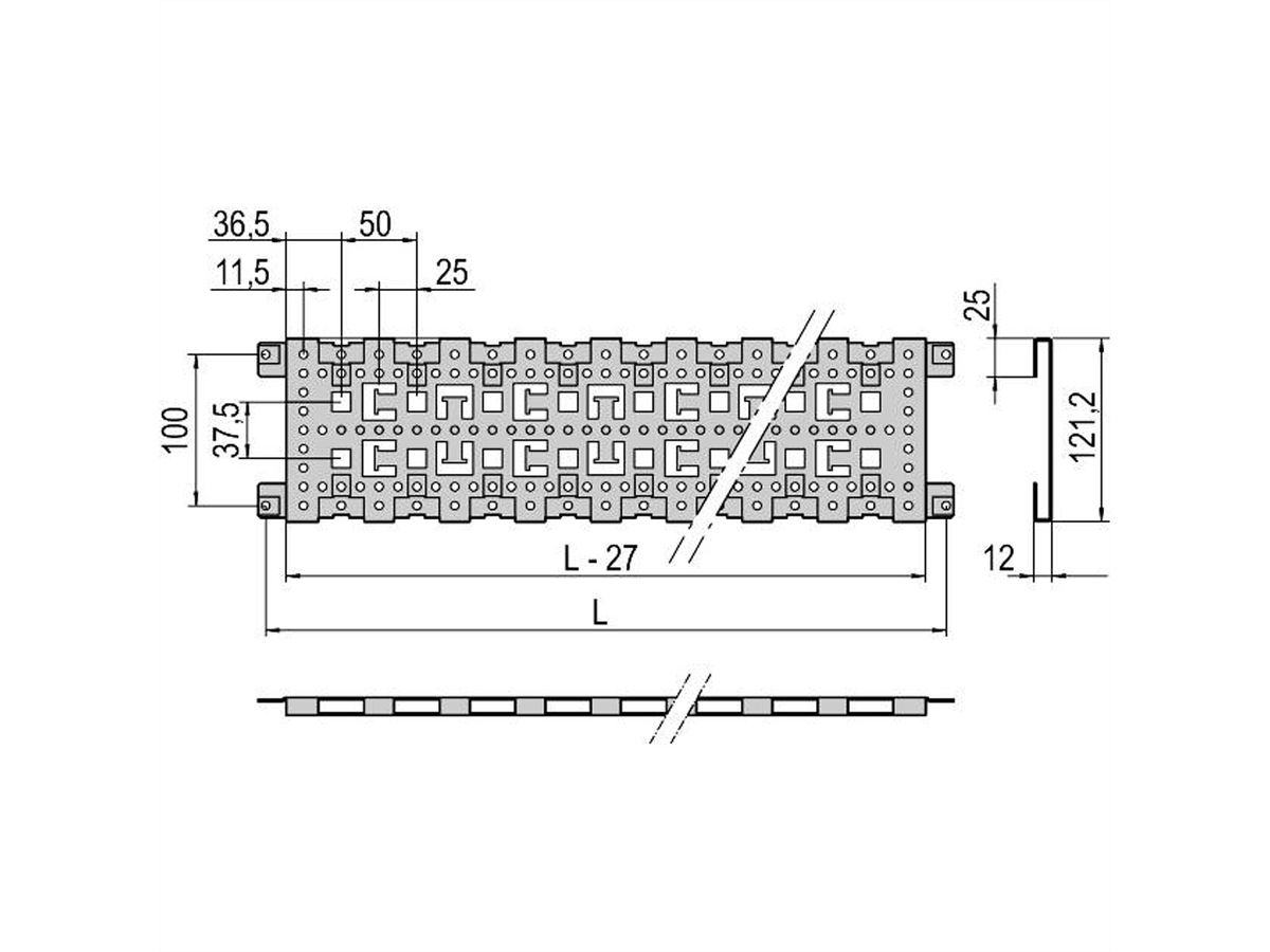 Elément de profondeur Varistar SCHROFF, 3 rangs, 1200D, Aluzinc