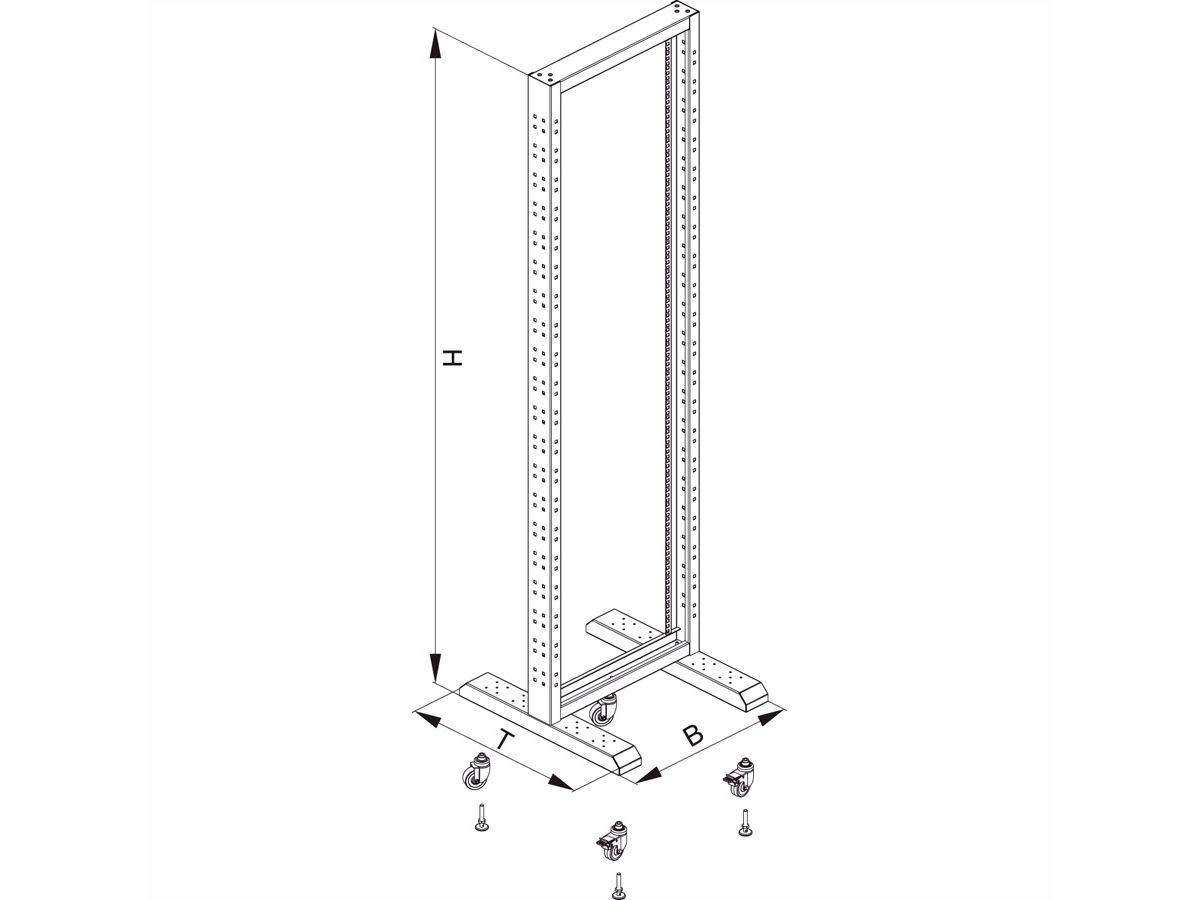 CONTEG RS-27 Bâti de laboratoire 19" 27 UH, sans pied