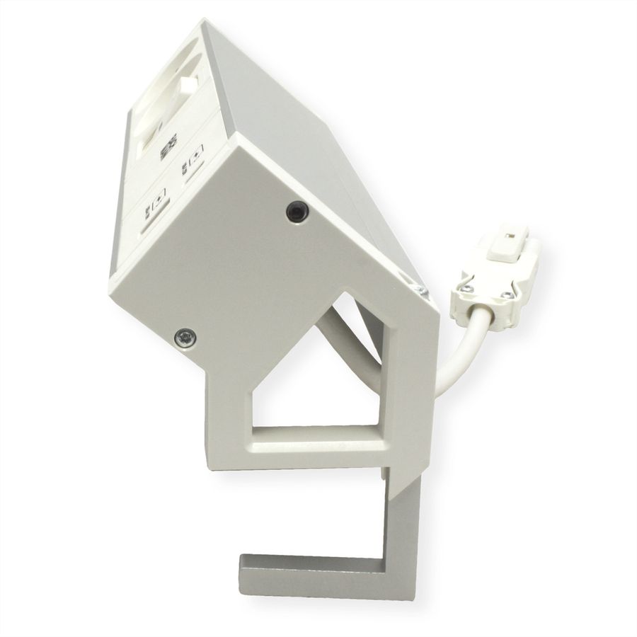 BACHMANN DESK2 ALU WHITE 2xUTE 1xUSB A/C 22W 1xinterrupteur 0,2m