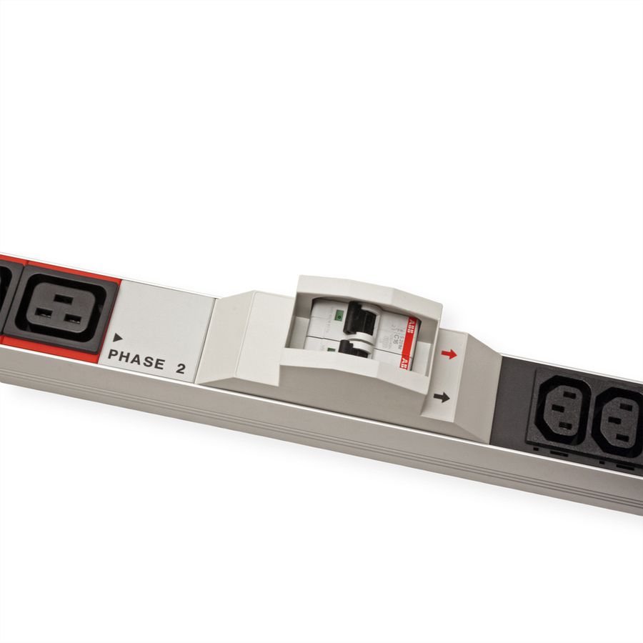 BACHMANN IT PDU ALU 1U 24x C13 6x C19 2LS CEE 3x32A rouge
