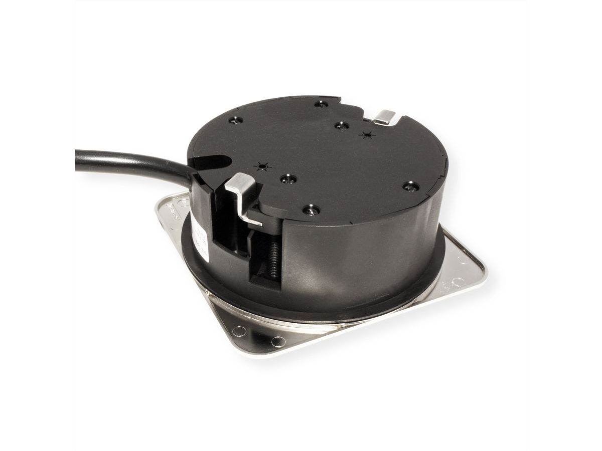 BACHMANN TWIST 2 2xUTE 2,0m AEH aspect inox carré, Mesure p.Ph.3mH05VV-F 5G4 CEE3x32A Lan